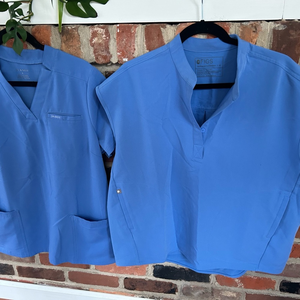 FIGS/JAANUU/Scrub BUNDLE Ceil Blue; 4 bottoms; 5 tops